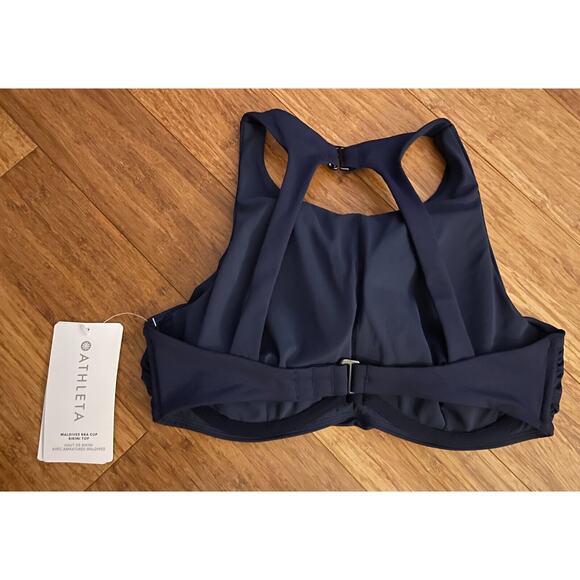 NWT Athleta 34 B/C Dress Blue Maldives Bra Cup Bikini Top Removable‎ Pads Bra - Picture 6 of 6
